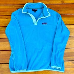 Patagonia Women's M Teal 1/2 Snap Fleece Pull Over
